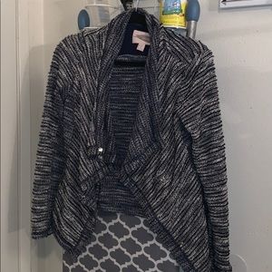 Blue and white cozy cardigan